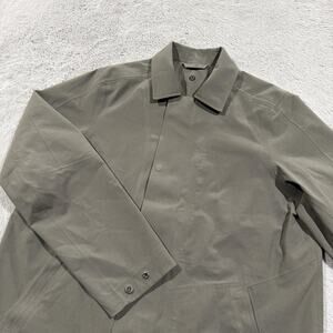 Lululemon Trench Coat Mens Medium Gray Waterproof Windbreaker Long LM4AN1S.01